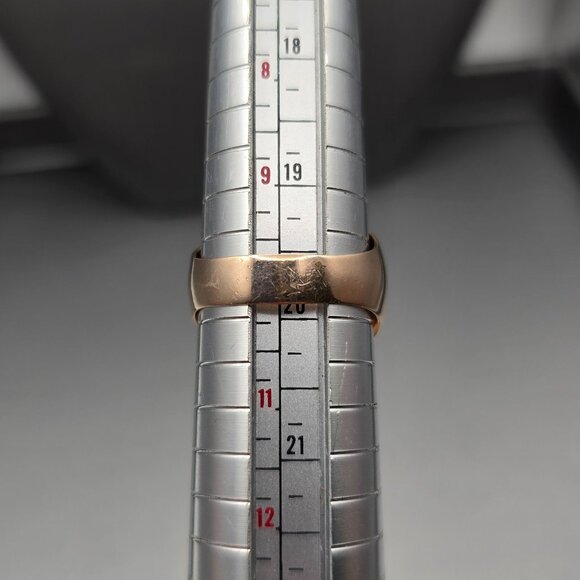 Milor Gold-Plated Sterling Silver Dome Ring Size 10 Etched Wave Texture 5.13g - Picture 8 of 10